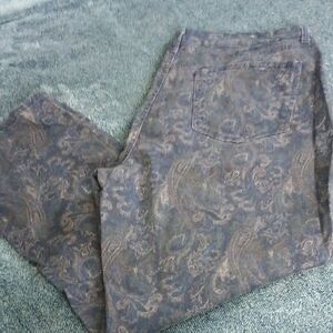 Gloria Vanderbilt Paisley Chino Pants - Brown